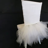 1 Piece Ivory Stretch Spandex Chair Cover for Chiavari Elegant Flared Skirt