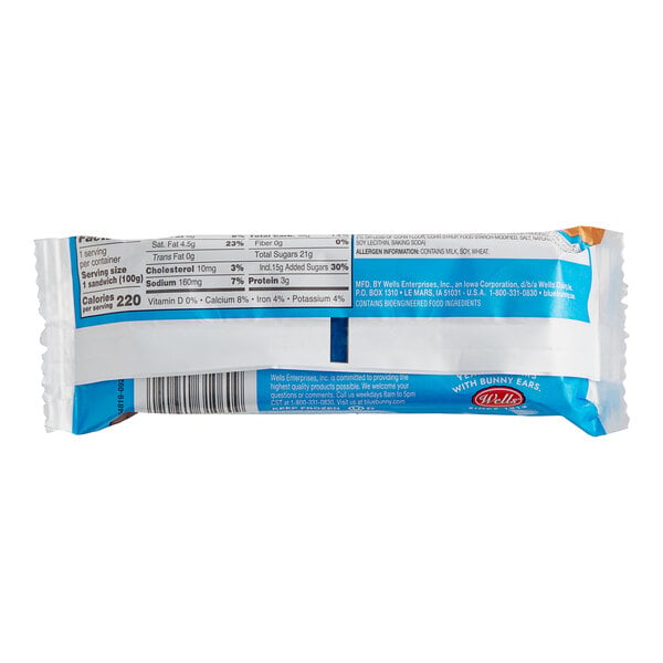 Blue Bunny Big Vanilla Frozen Dessert Sandwich 6 oz. - 24/Case