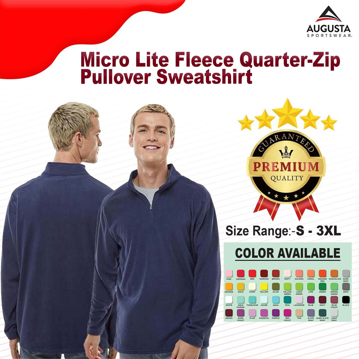 Augusta Sportswear® Micro Lite Fleece Quarter-Zip Pullover Sweatshirt