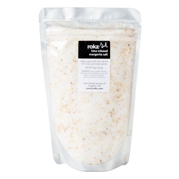 Rokz 1 lb. Natural Lime Margarita Infused Cocktail Rimming Salt