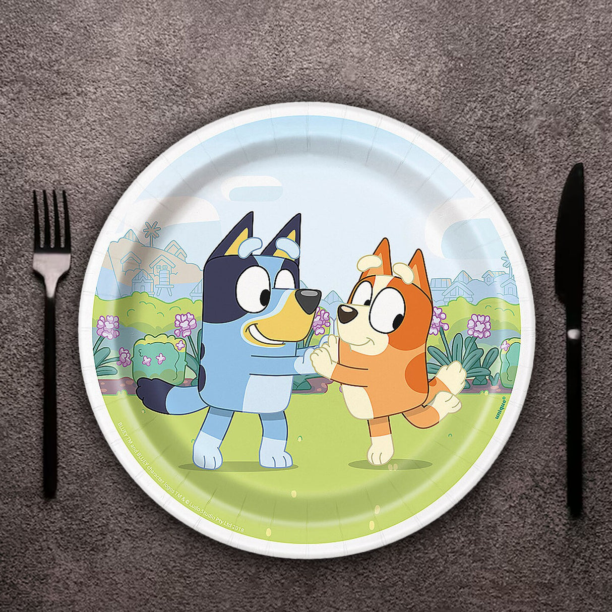 8 Ct. Bluey Party Paper Dessert Plates 7" Disposable Plates for Kids' Parties