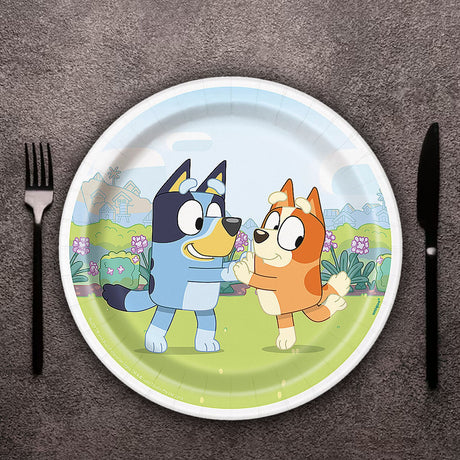 8 Ct. Bluey Party Paper Dessert Plates 7" Disposable Plates for Kids' Parties
