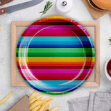 8 Count Bright Fiesta Party Paper Plates for Birthday or Colorful Dinner Events 9"