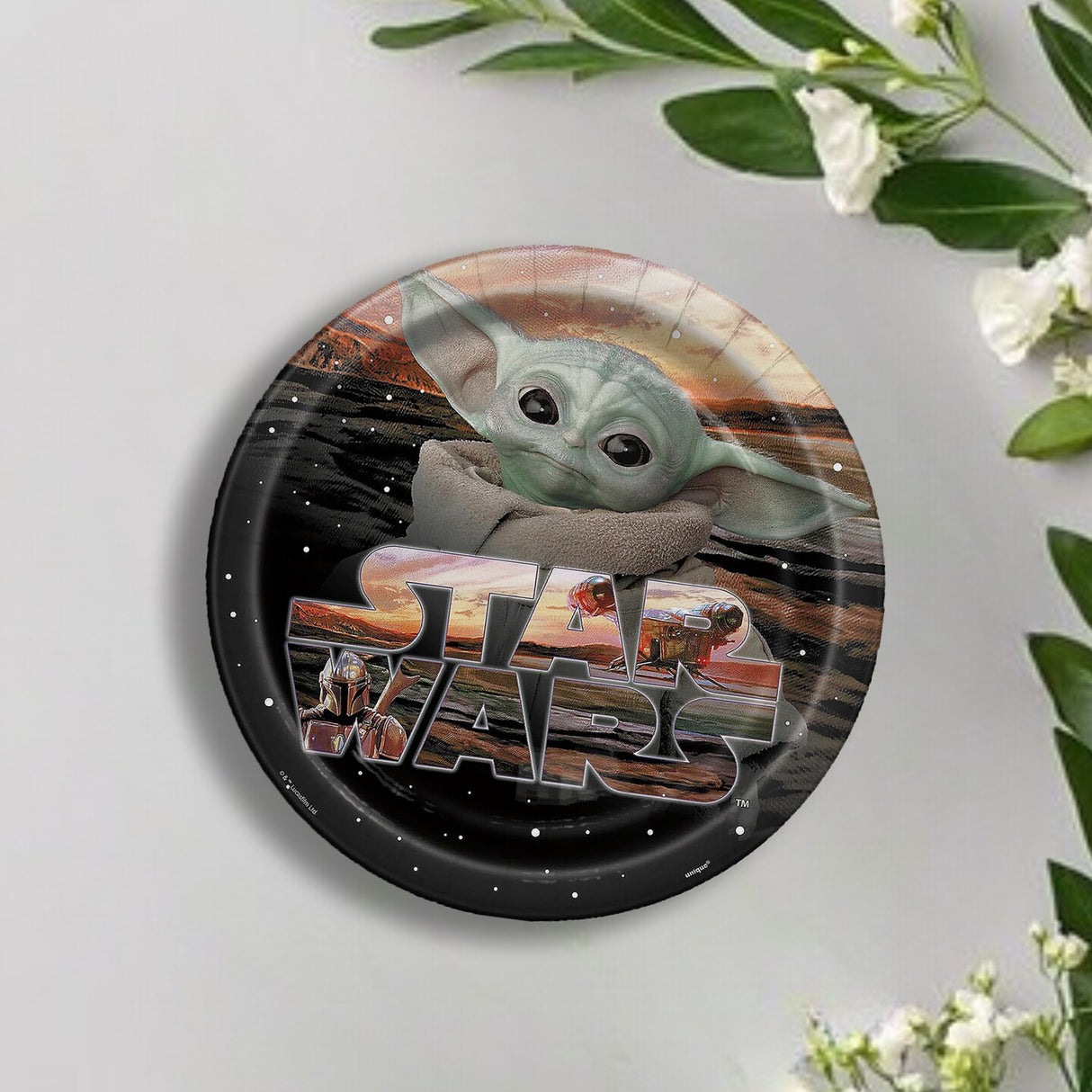 8 Count Star Wars The Mandalorian Grogu Paper Dinner Plates 9" The Child Party Supplies