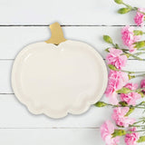 8 Ct Lil Pumpkin White Gold Paper Plates Fall Harvest Birthday Party Supplies 10"