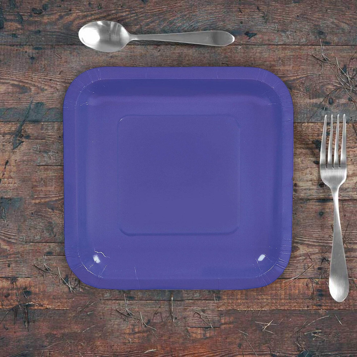 24 Count Purple Square Paper Dessert Plates for Wedding Birthday Baby Shower Party Tableware Easy Cleanup 7 Inch