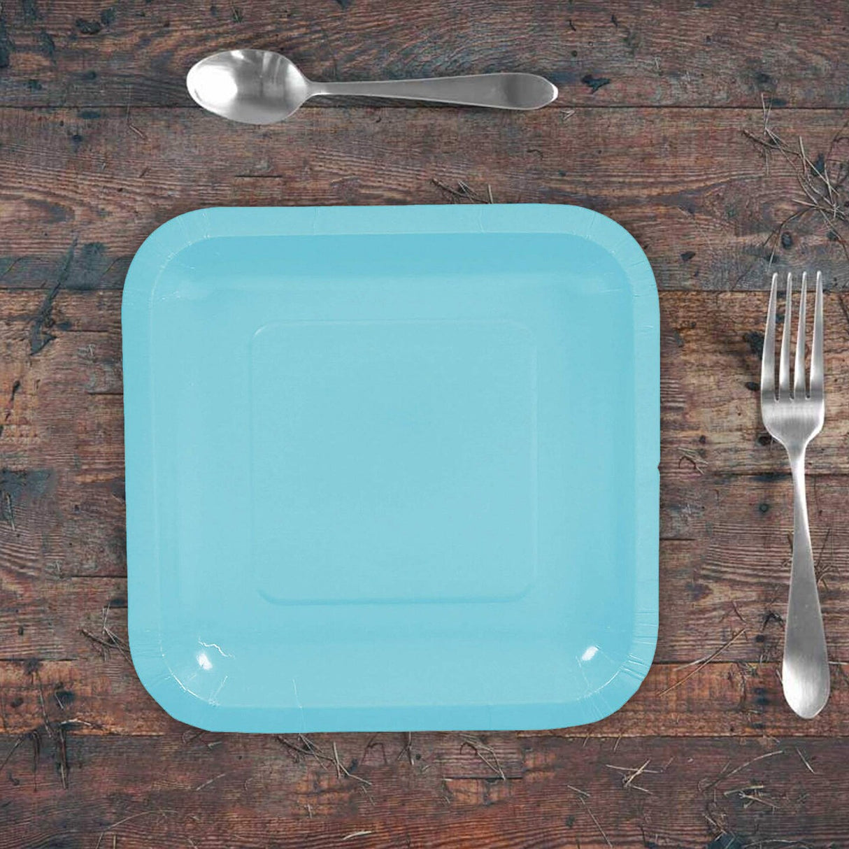 24 Count Light Blue Square Paper Dessert Plates for Baby Shower Birthday Party Wedding Easy Cleanup 7 Inch