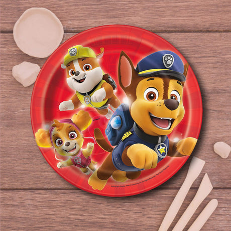 8 Ct. Paw Patrol Paper Dessert Plates 7" Plates Featuring Chase, Skye & Rubble for Kids' Birthday Parties