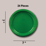 24 Ct. Eco-Friendly Green Paper Dinner Plates 9" Round Disposable Party Plates