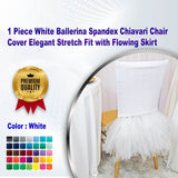 1 Piece White Ballerina Spandex Chiavari Chair Cover Elegant Stretch Fit with Flowing Skirt