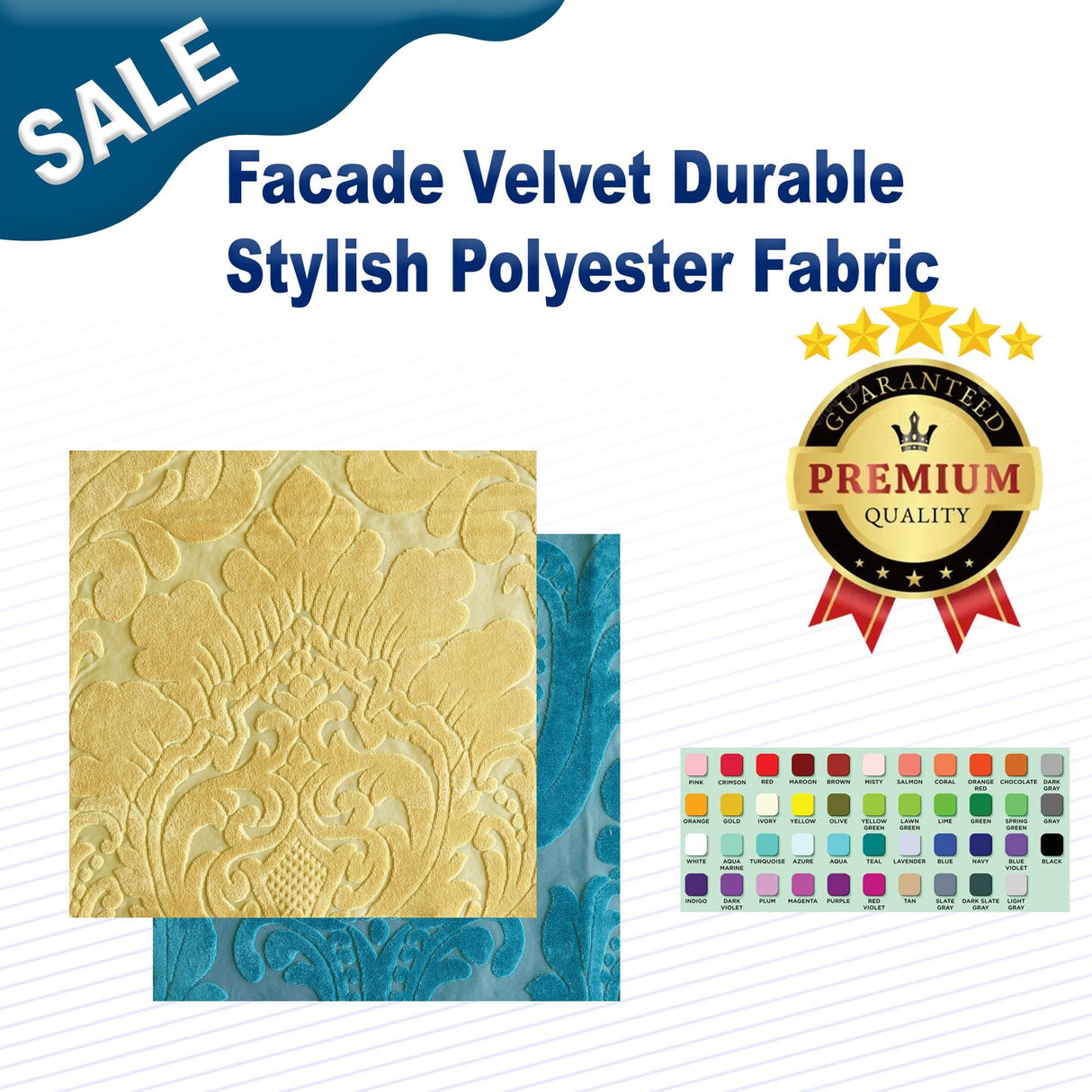 1 Yard Facade Velvet Durable & Stylish Polyester Fabric