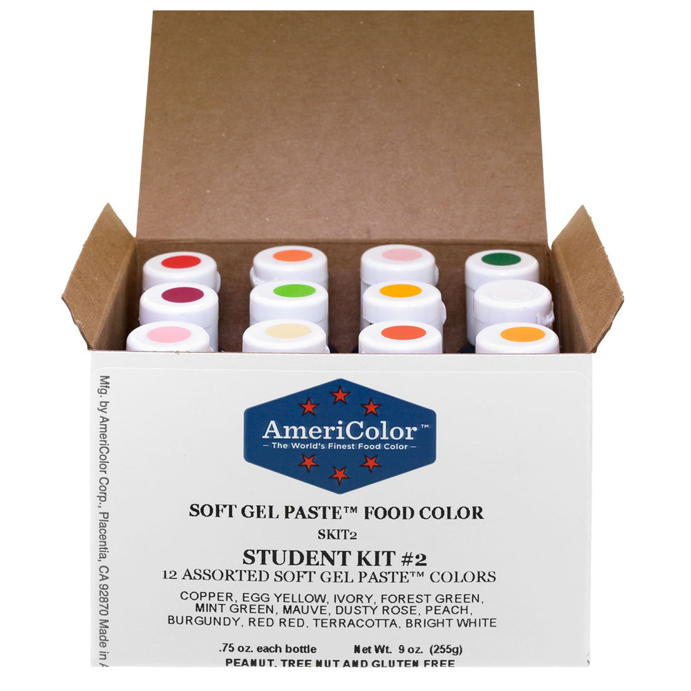 Americolor Soft Gel Paste Student Kit 2, 12 Colors