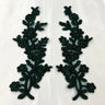 Beaded Corded Floral Lace Applique 100% Polyester Net Mesh