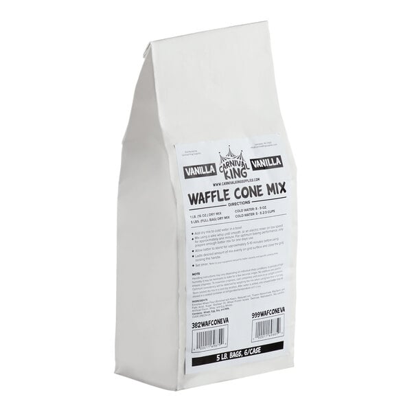 Carnival King Vanilla Waffle Cone Mix 5 lb. Bag - 6/Case