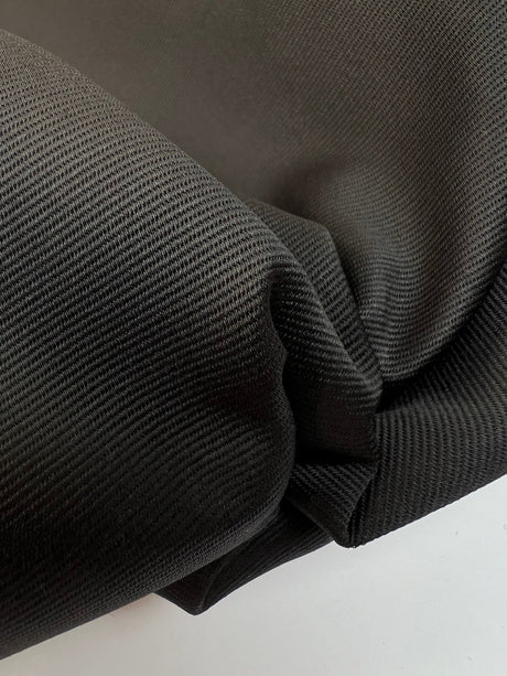 Polyester Rep Weave Suiting Fabric Black