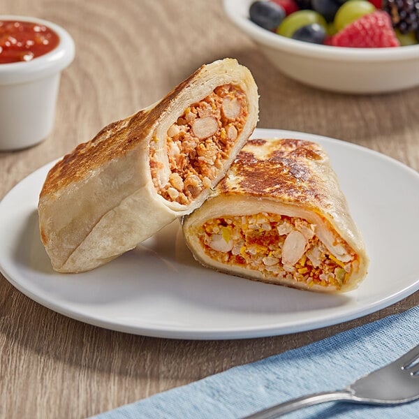 Clara's Kitchen Plant-Based Vegan Bean and Cheese Breakfast Burrito 8 oz. - 12/Case