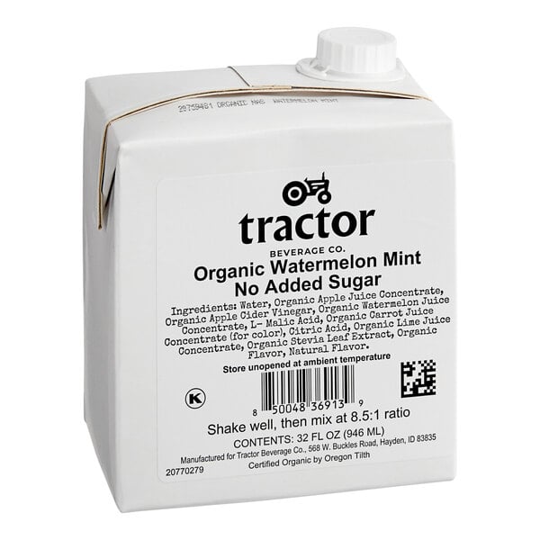 Tractor Beverage Co. Organic Watermelon Mint NSA Beverage 8.5:1 Concentrate 32 fl. oz. - 12/Case