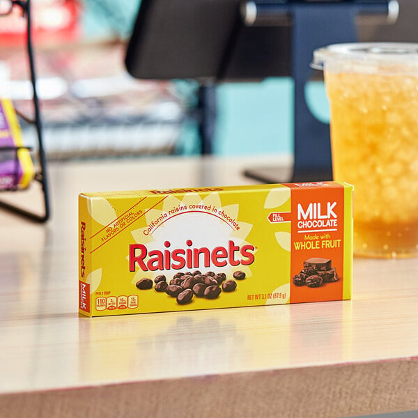 Raisinets Milk Chocolate-Covered Raisins Candy Box 3.1 oz. - 15/Case