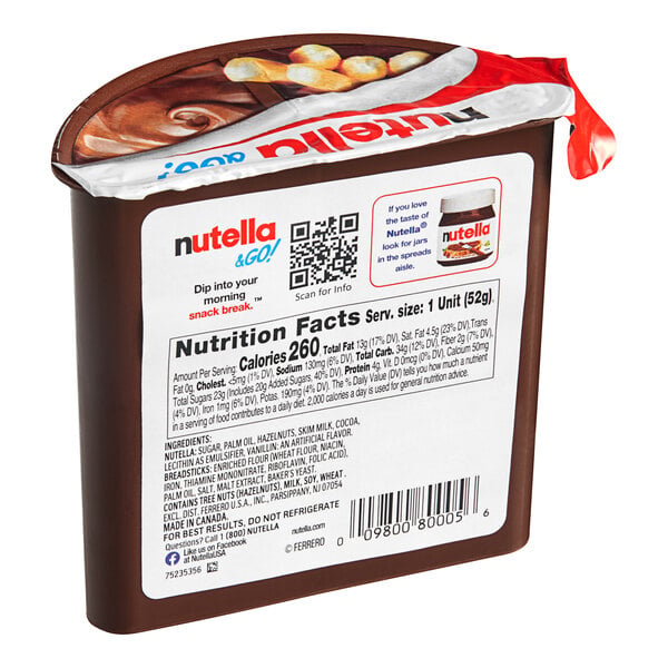 Nutella & Go! Hazelnut Dip with Breadsticks - 48/Case