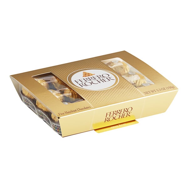 Ferrero Rocher Chocolate Hazelnut Pralines 12-Count - 12/Case