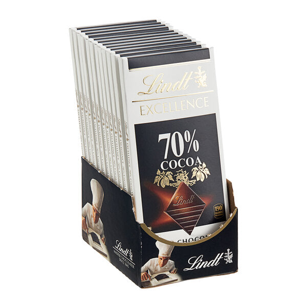 Lindt Excellence 70% Cocoa Dark Chocolate Bar 3.5 oz. - 12/Pack