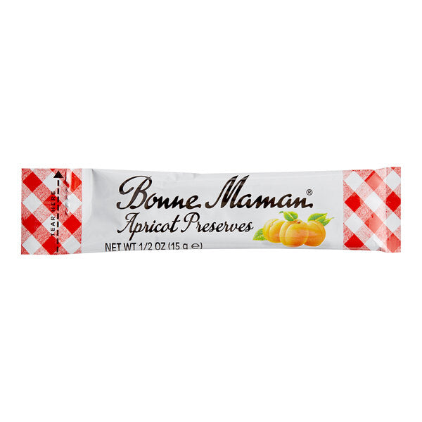 Bonne Maman Apricot Preserves 0.5 oz. Sticks - 100/Case