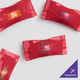 Customizable Assorted Pastel Buttermints with Red Wrapper - 1,000/Case
