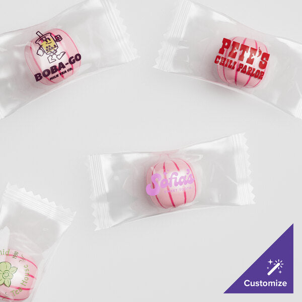 Customizable Hard Peppermint Balls with Clear Wrapper - 1,000/Case