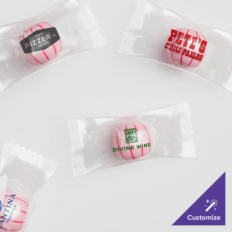 Customizable Hard Cinnamon Balls with Clear Wrapper - 1,000/Case