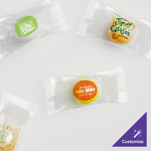 Customizable Assorted Fruit Balls with Clear Wrapper - 1,000/Case