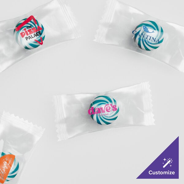 Customizable Spearmint Starlites with Clear Wrapper - 1,000/Case