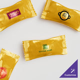Customizable White Buttermints with Gold Wrapper - 1,000/Case