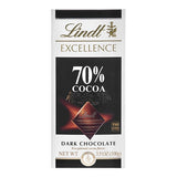Lindt Excellence 70% Cocoa Dark Chocolate Bar 3.5 oz. - 12/Pack