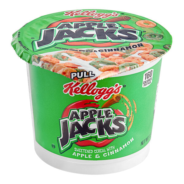 Kellogg's Apple Jacks Cereal Single-Serve Cup 1.5 oz. - 60/Case