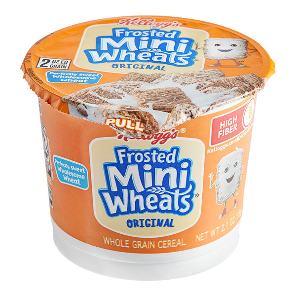 Kellogg's Frosted Mini-Wheats Bite Size Cereal Single-Serve Cup 2.1 oz - 60/Case