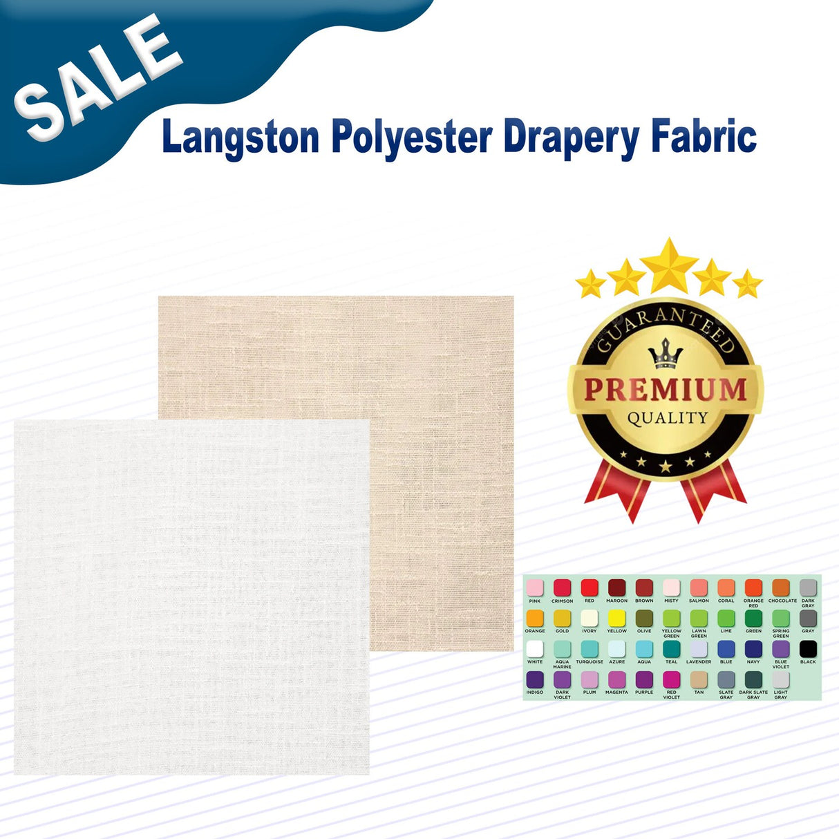 1 Yard Langston Polyester Drapery Fabric