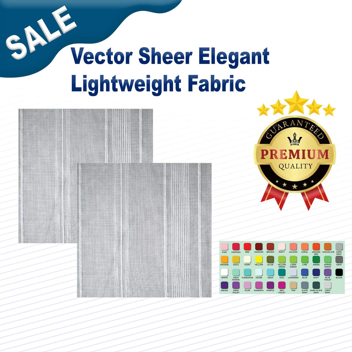 1 Yard Vector Sheer Elegant Lightweight Fabric