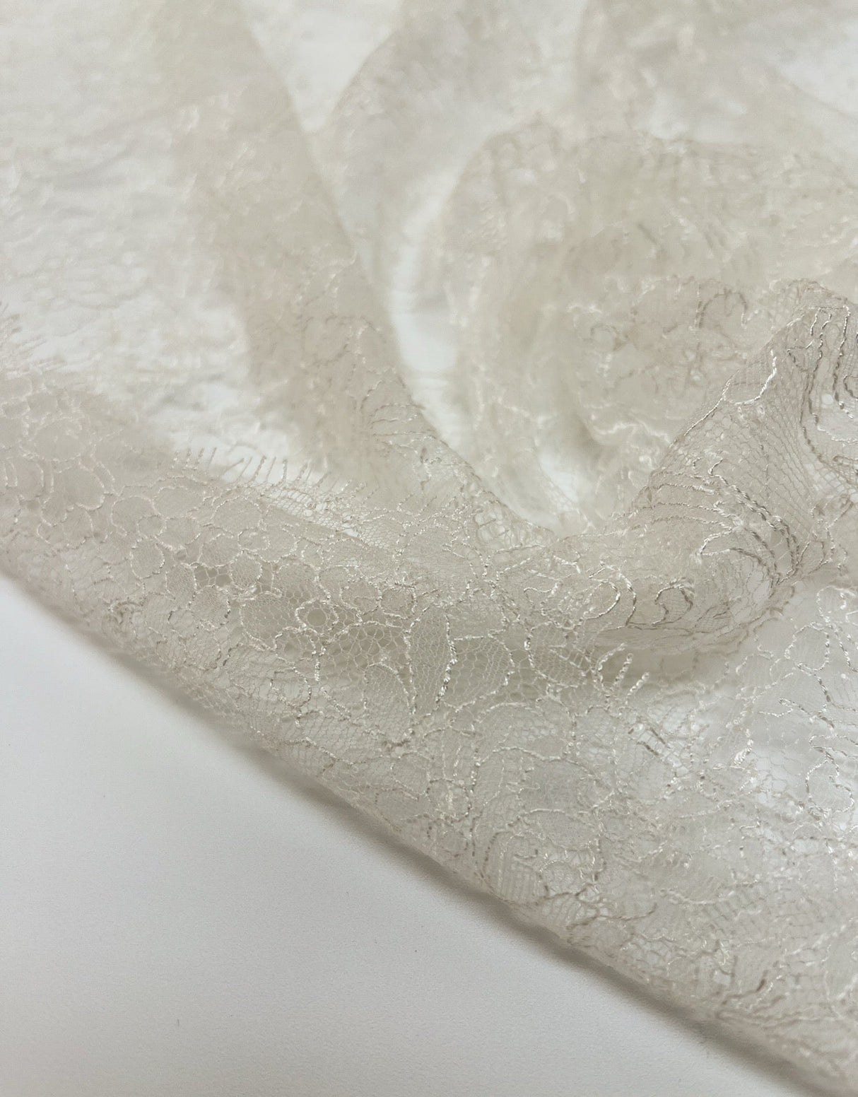 White Shade Floral Lace Polyamide Viscose