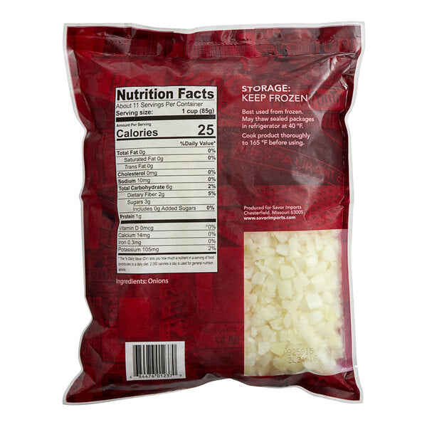 Savor Imports Diced Onion 2 lb. - 6/Case