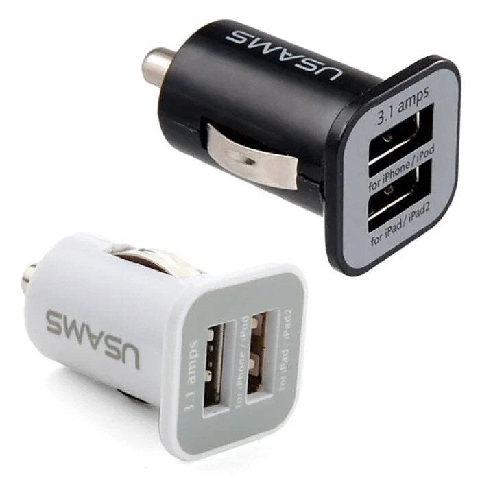 USAMS Charger | Max Output 2.1A (2 USB) Car Charger | Charge on the MaxSpeed | MINA® - Black