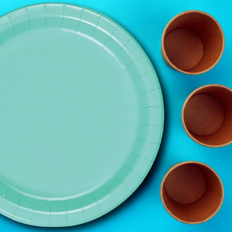 24 Count Fresh Mint 7" Paper Dessert Plates Perfect for Parties Weddings Showers