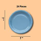 24 Count Slate Color Paper Dessert Plates for Birthday Wedding Party 7"
