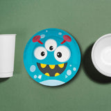 8 Count Mini Monster Party Paper Dinner Plates 9 Inch for Kids Birthday