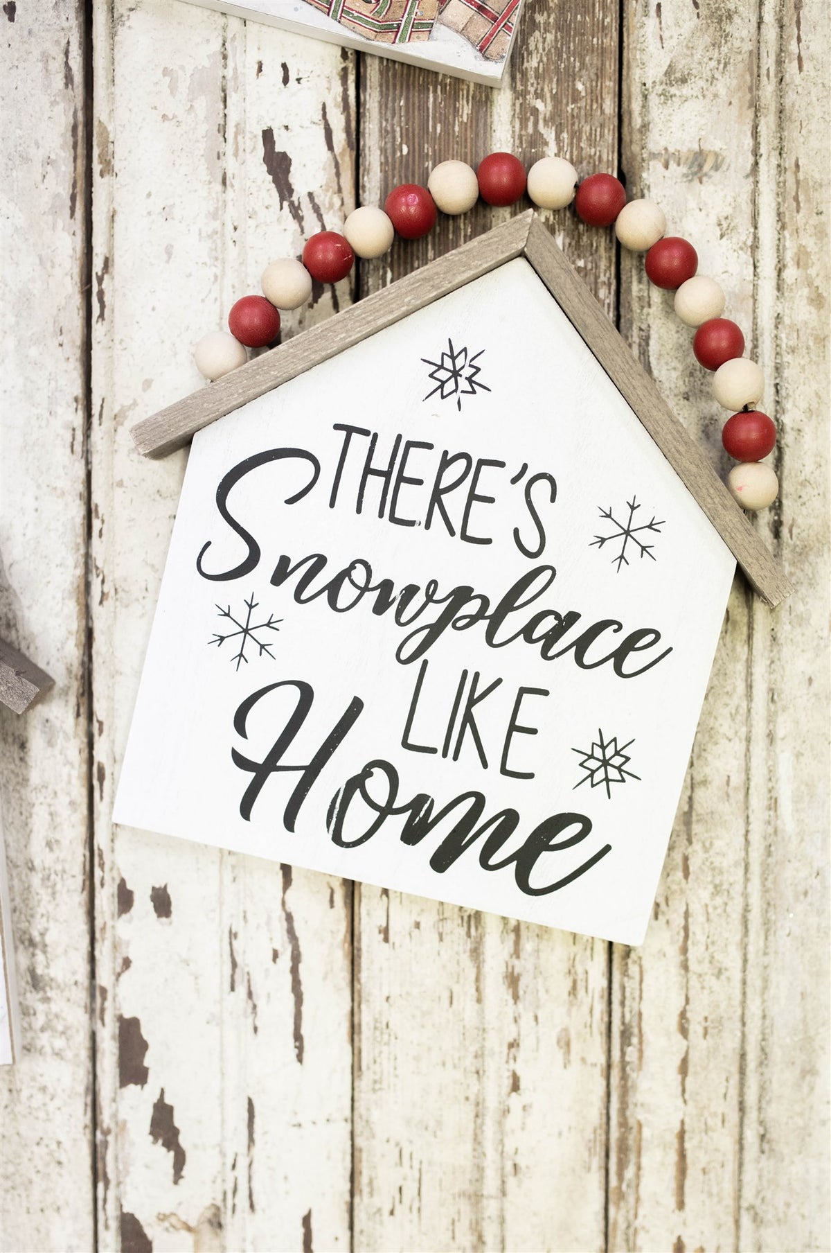 7.5”H Snowman Wall Hanging with Beaded Hanger