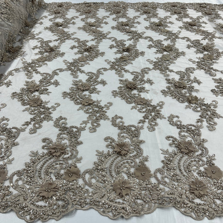 3D Floral Lace Embroidered Mesh