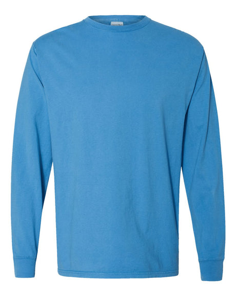 Hanes garment-dyed soft cotton long sleeve crewneck T-shirt
