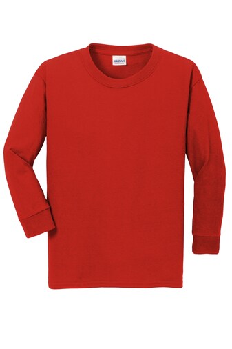 12 Pack Gildan® Youth Heavy Cotton Crew Neck Long Sleeve T-Shirt