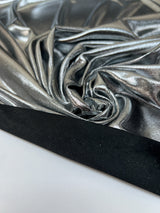 Silver Knitted Fabric With Moiré