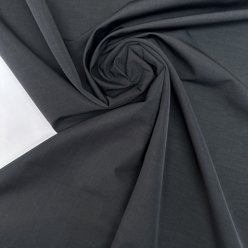 Black Virgin Wool Oxford Weave