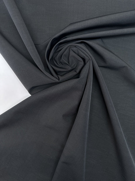 Black Virgin Wool Oxford Weave